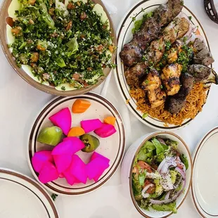 a variety of food on a table