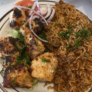 Chicken Kabob White Platter