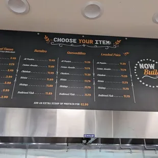 Menu as of Dec 2022