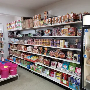 shelves of food and snacks