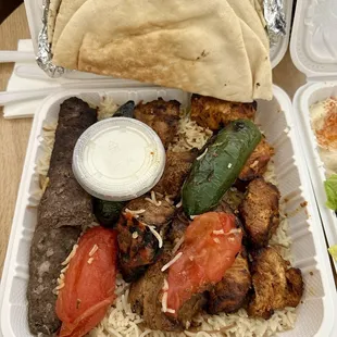 Mixed kebob plate