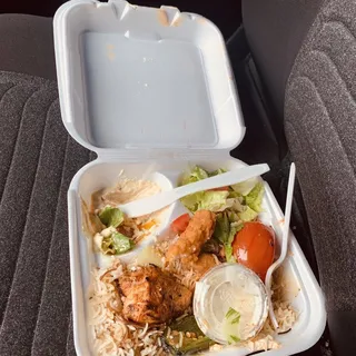 Shish Tawook Chicken Kabob Plate