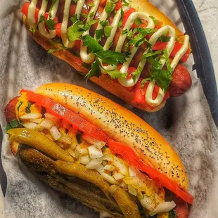 Chilean Hot Dog and Chicago Dog
