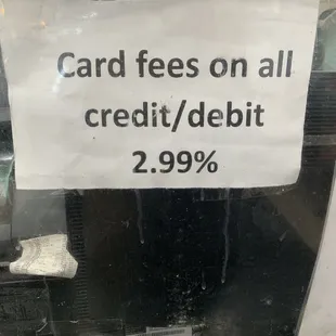 3% charge for using plastic cards