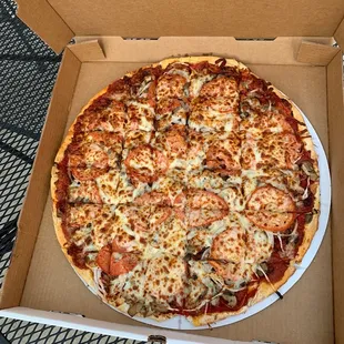 Larger 18" supreme pizza