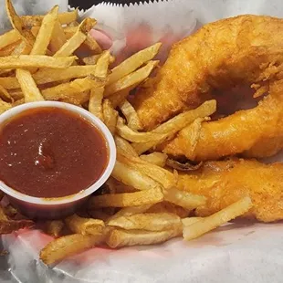Kids chicken fingers and fries