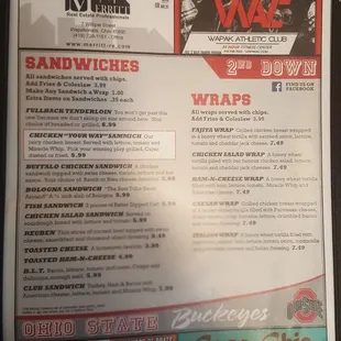 menu
