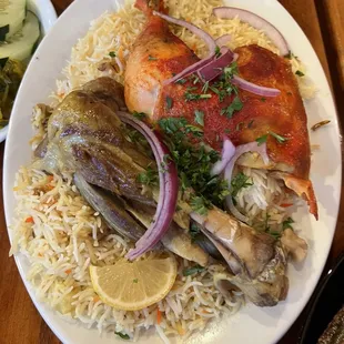 a plate of food on a table