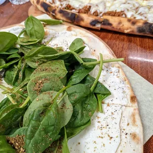 Spinach and cheese flatbread