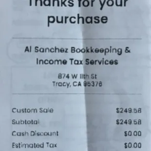 2023 Tax Filling amount.