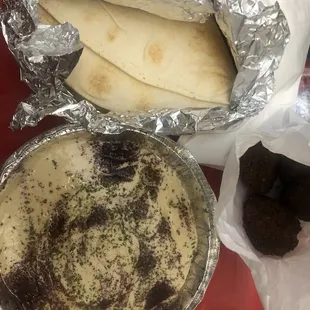 Hummus, (extra) Pita, Falafel. Delivery 7/31/20.