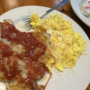 Home Fries Scrambled eggs with cheese
