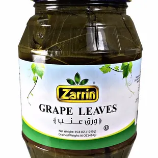 a jar of grape leaves