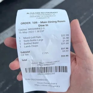 They charged us more than what the menu prices said