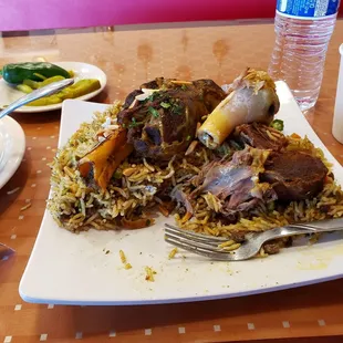 Lamb shank with ooze rice
