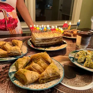 Baklava with pistachio Baklava with walnuts Turkish delight