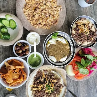 a table full of food