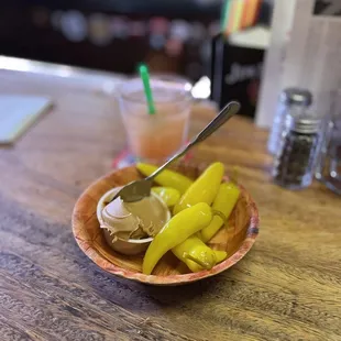 Peppers and Peanut butter!! Truly fun!
