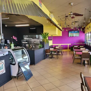 the inside of a restaurant