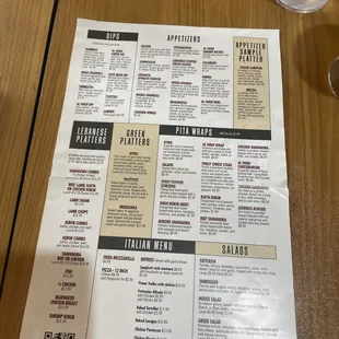 sushi and sashimi, menu