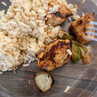 Chicken Kebob Platter (to go, on my plate)