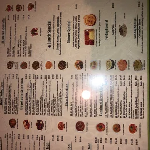 Menu right on the table  Has all the tasteful Indian Muslim delicacies