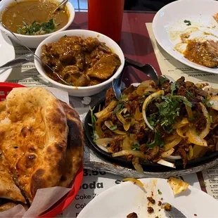 Beef Boti Kabob ,Chicken Karahi, Haleem , Naan