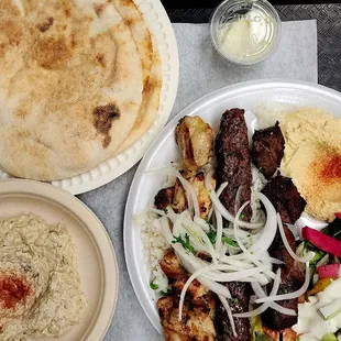 Combo Plate with  Baba Ghannouj