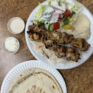 Chicken thigh kabob plate