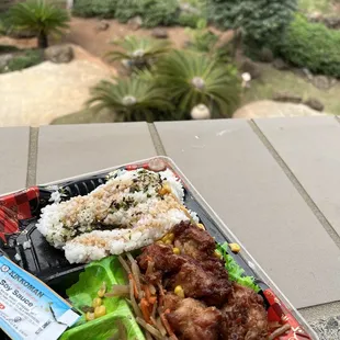 Enjoying my bento box after it survived through tsa
