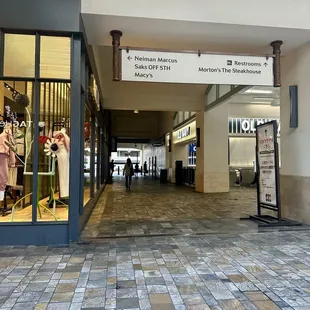 Bathrooms located on mall level