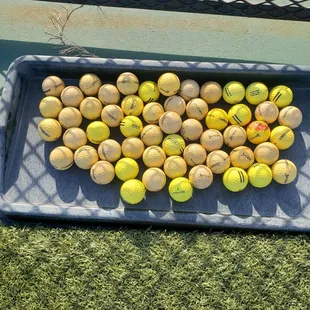 Range ball&apos;s. It&apos;s about 60/40 of old balls vs. Newer