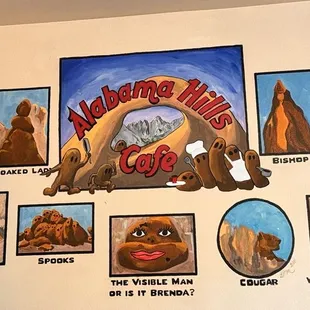 Cool mural on one of the walls.