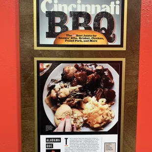 a menu for a bbq restaurant