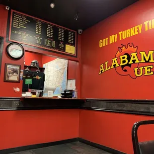 Cash register and menu