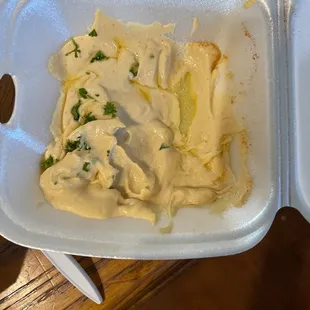 Hummus sorry the food looked much better before I started eating but it was so good I couldn't stop!