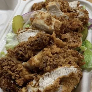 Fried chicken salad