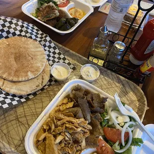 Combination Plate (Gyro &amp; Chicken) Veggie Plate