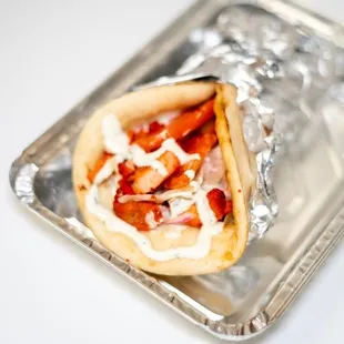 Chicken gyro in pita bread