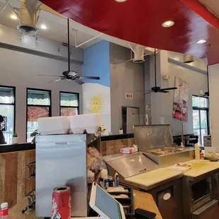 the kitchen