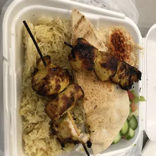Chicken kabob plate