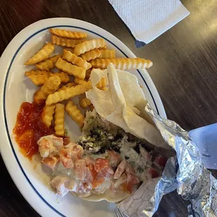 Just one bite of the Falafel wrap.