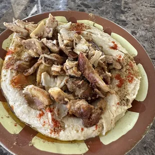 Chicken and hummus lunch