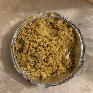 Just rice, no meat for beef tehari.