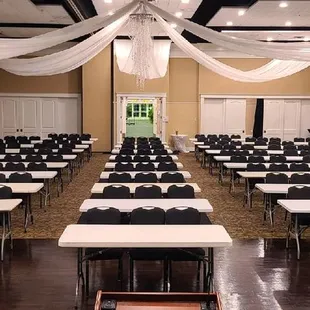 The Grand Ballroom set in classroom style for 200