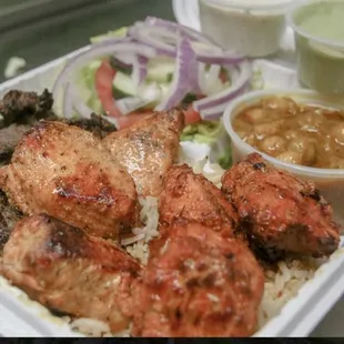 Combo kabob (Lamb&amp; Mild chicken)