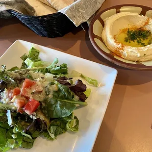 Side Salad w/ Hummus &amp; Pita