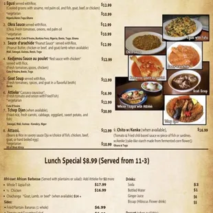 Menu as of 6/27/22