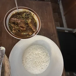 1. Egusi with rice