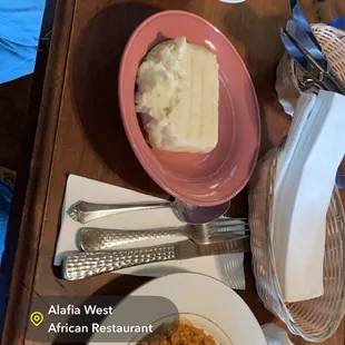 1. Egusi Soup with fufu 2. Jollof rice with goat